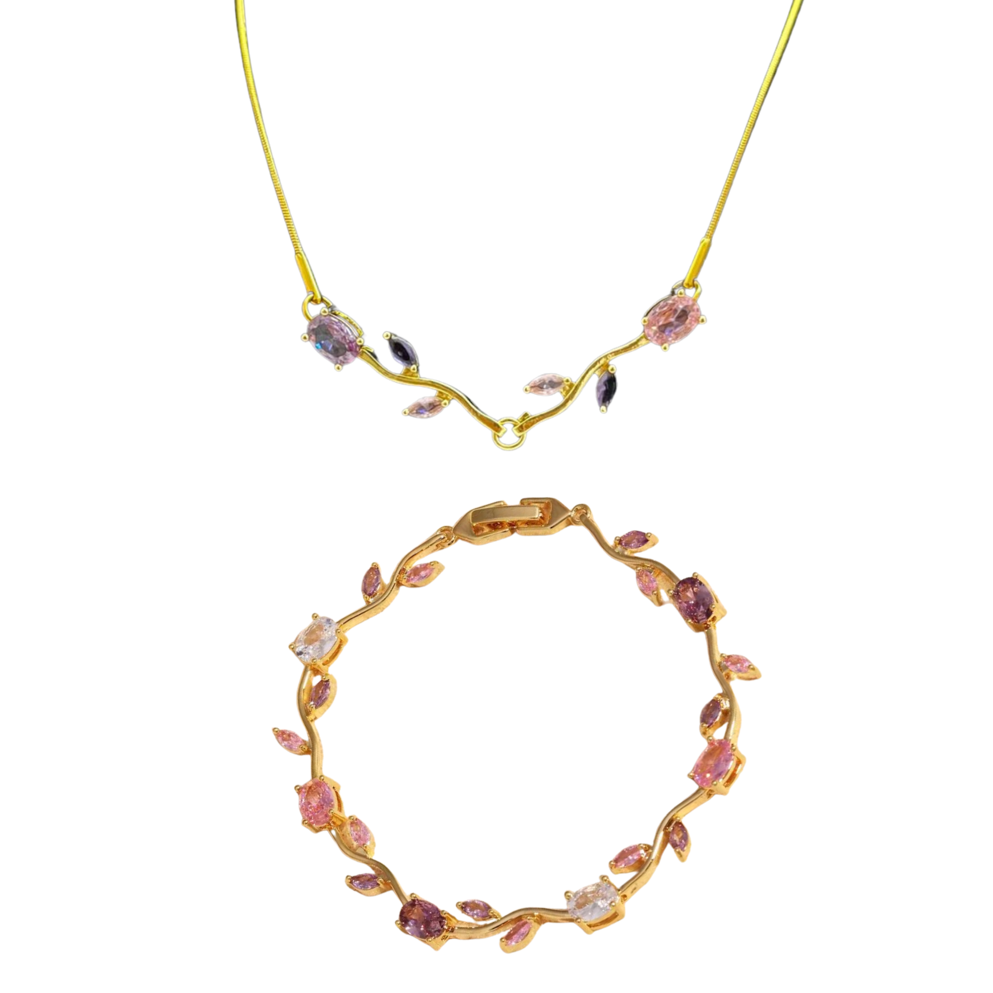 Combo Mágico de Tulipanes: 1 Collar + 1 Pulsera