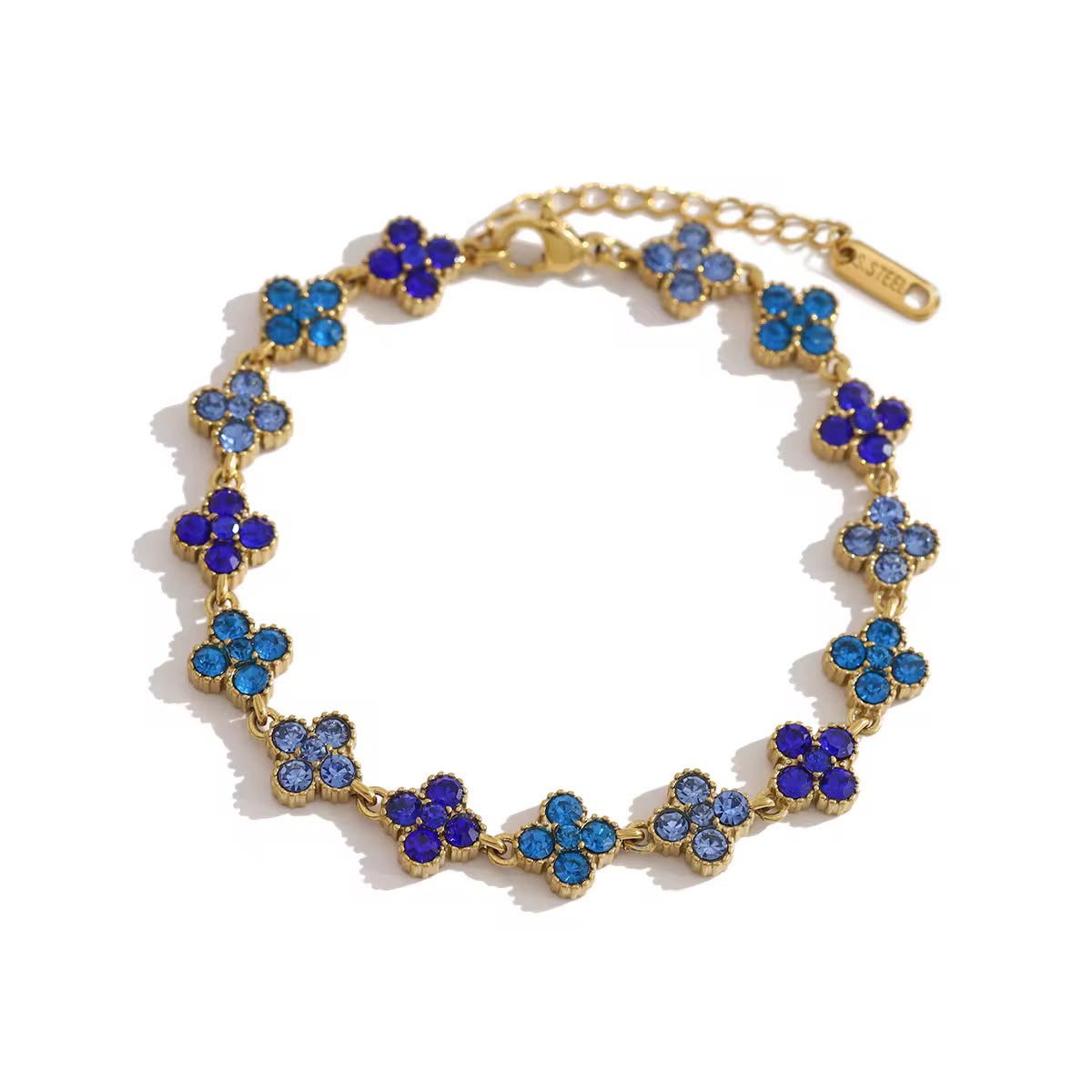 Pulsera Trébol Floral- Chapada en Oro 18K