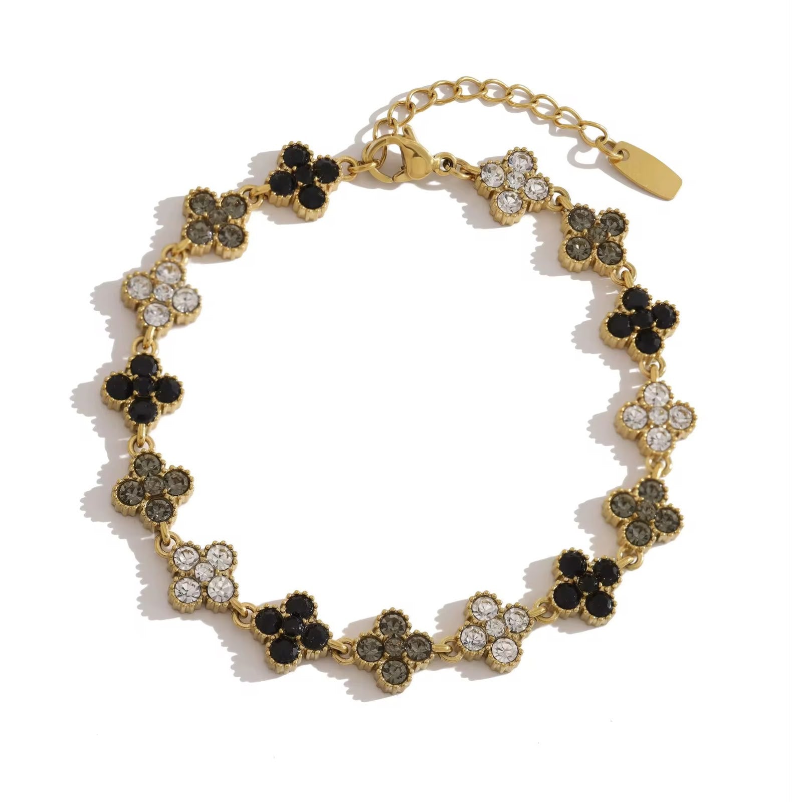 Pulsera Trébol Floral- Chapada en Oro 18K